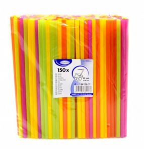 Slámky Jumbo Neon (25cm, prům. 8mm) 150ks